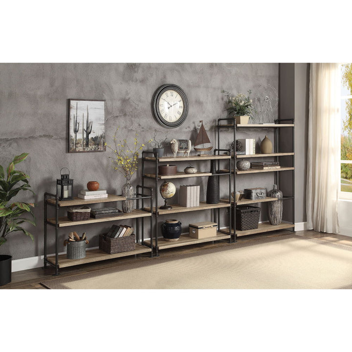 Brantley - 65" Bookshelf - Oak & Sandy Black