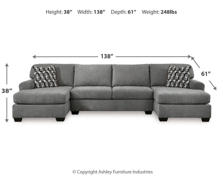 Birkdale Court 3-Piece Sectional - Dark Gray (6)