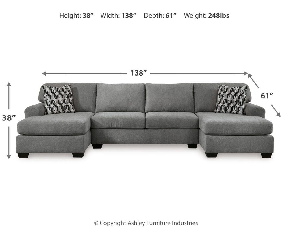 Birkdale Court 3-Piece Sectional - Dark Gray (6)