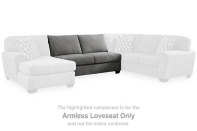 Birkdale Court Armless Loveseat - Gray