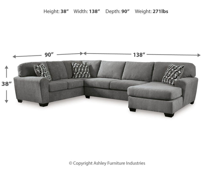 Birkdale Court 3-Piece Sectional with Chaise - Gray (6)