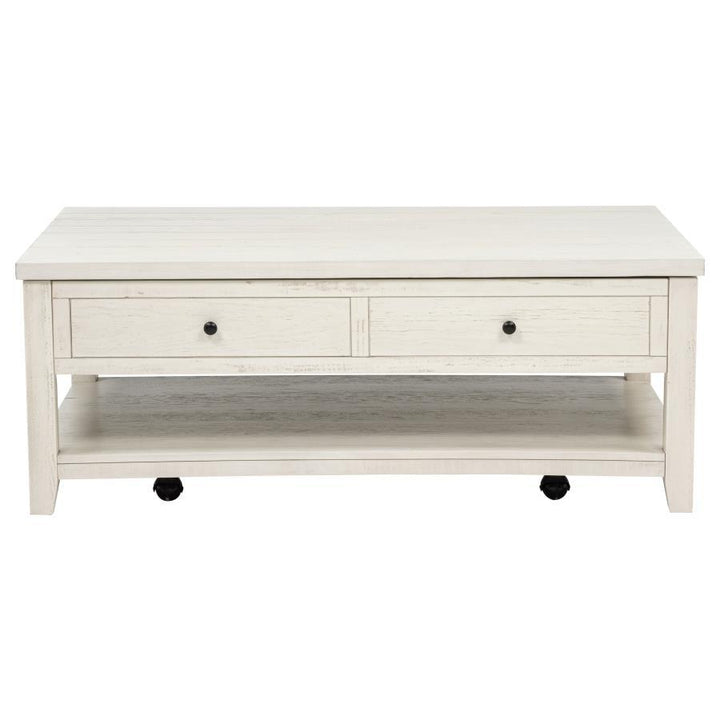 Payne - 48" Mobile Lift Top Coffee Table - Distressed White