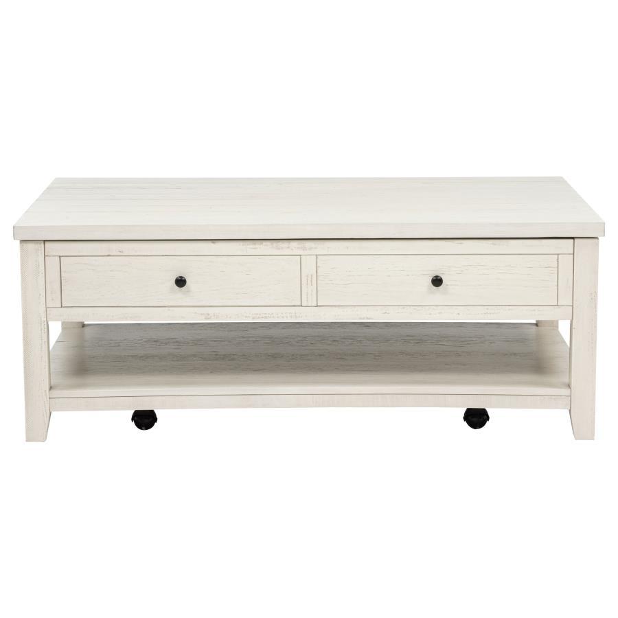 Payne - 48" Mobile Lift Top Coffee Table - Distressed White