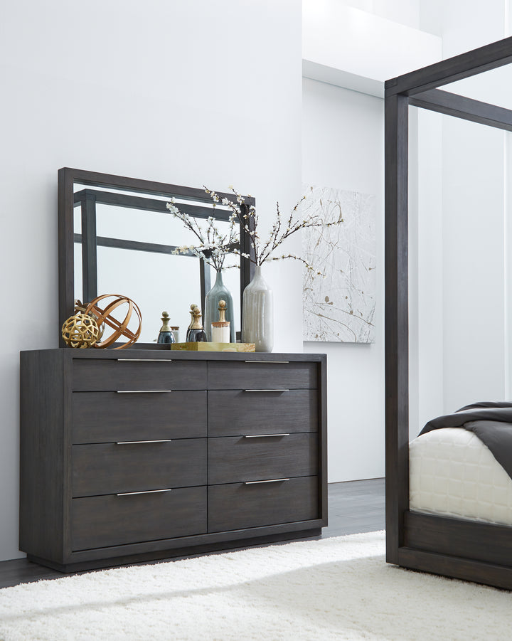 Modus Furniture Azu583 Oxford Mirror In Basalt Grey