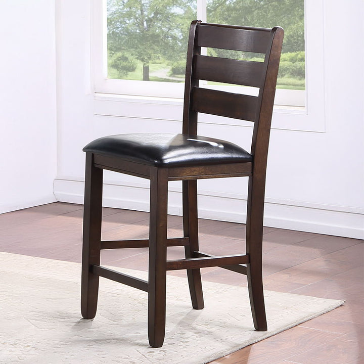 ACME Furniture Urbana Counter Height Chair Set of 2) Black Synthetic Le
