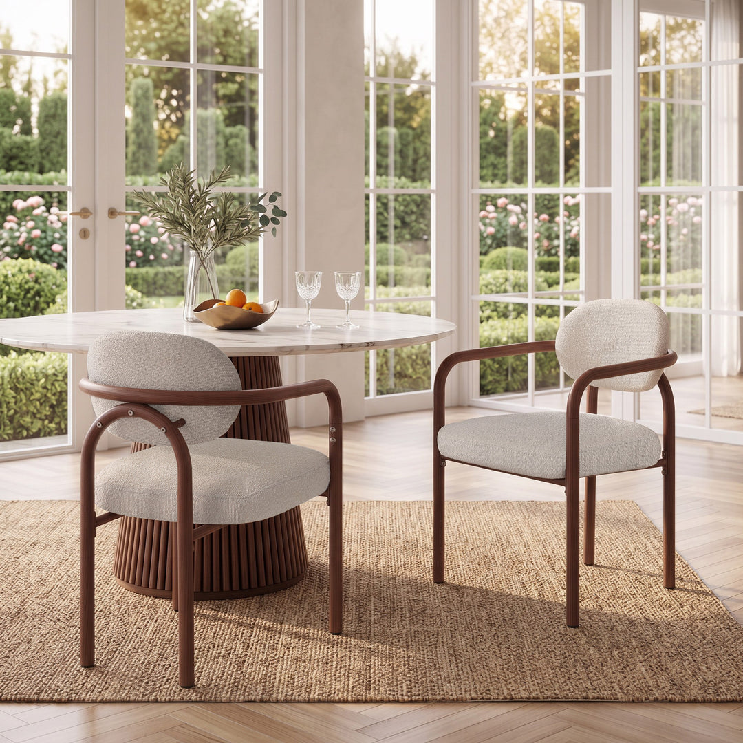 Upholstered Dining Chair – Walnut Grain (Set of 2)