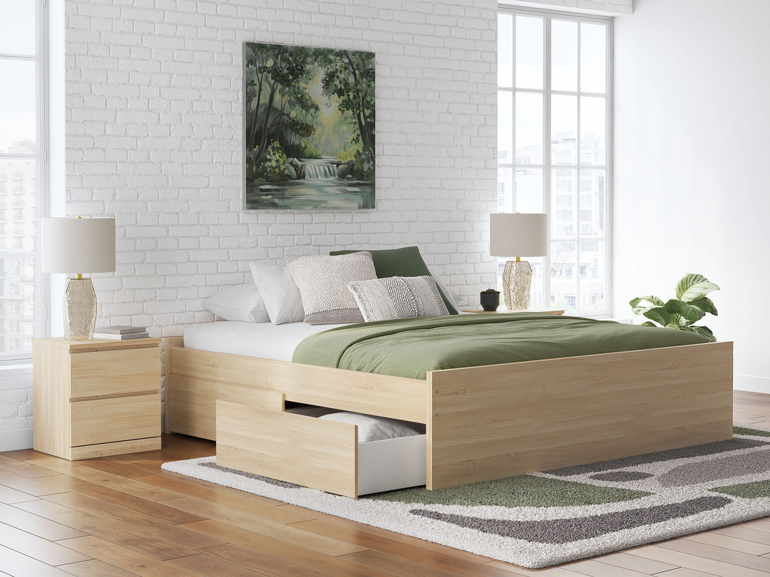 Onita - King Platform Bed With 1 Side Storage - Natural by Ashley Furniture product image