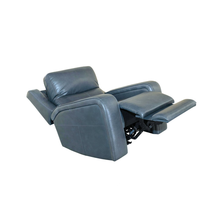 Oasis Leather Power Recliner with Power Headrest, Lumbar, Heat &amp; Massage in Storm