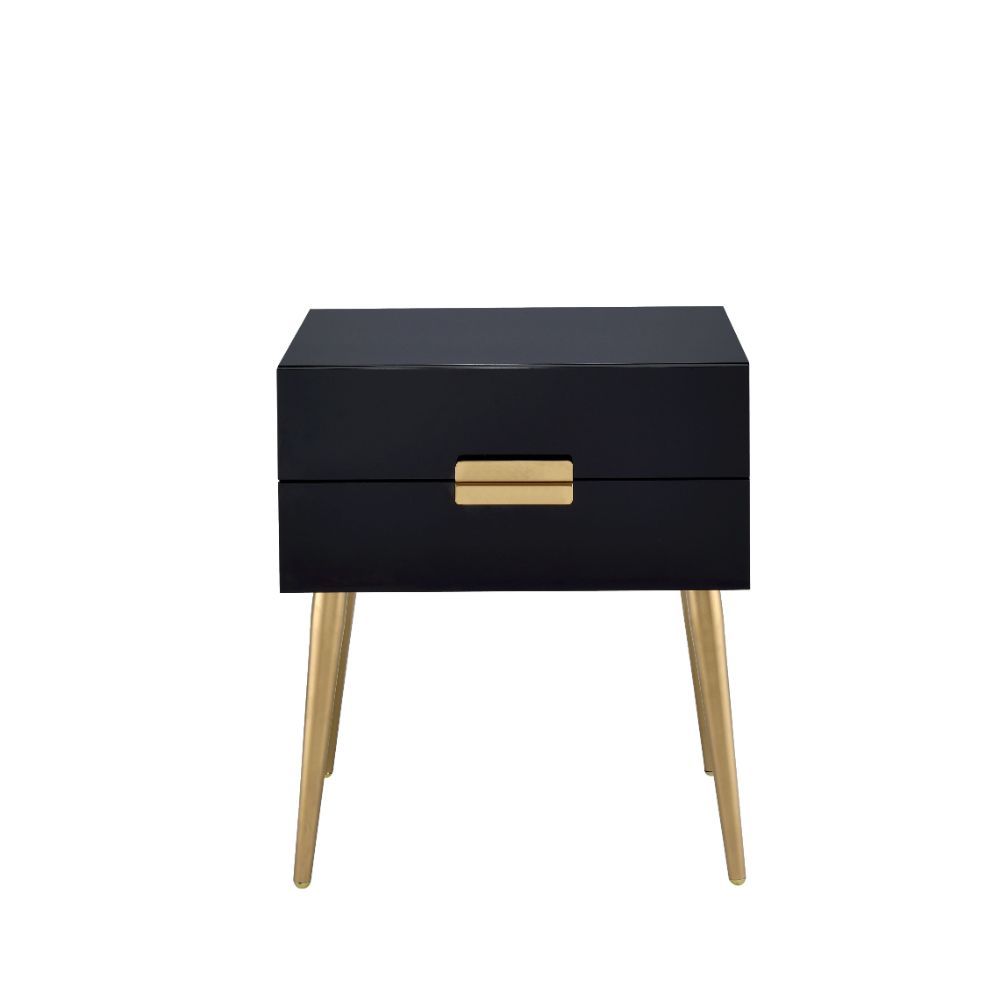 Denvor - End Table - Black & Gold