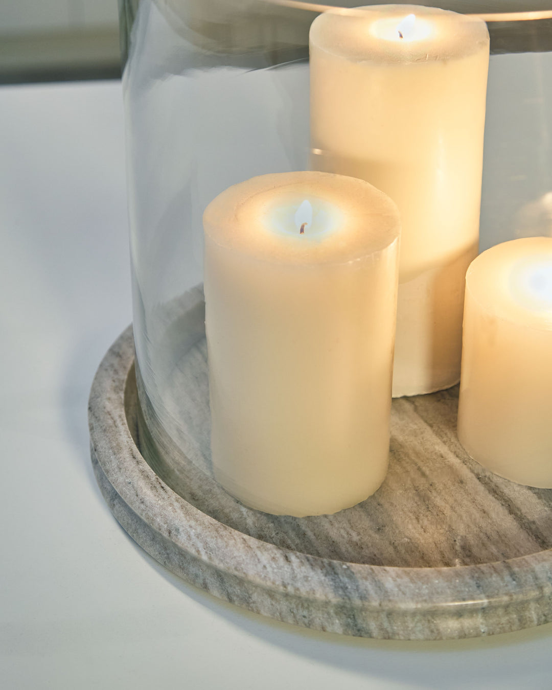 Saskia - Candle Holder - Clear / Beige by Ashley Furniture product image