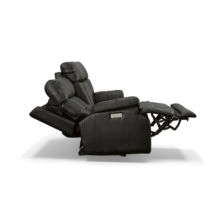 Clive Fabric Power Reclining Loveseat with Power Headrests &amp; Lumbar in Peppercorn