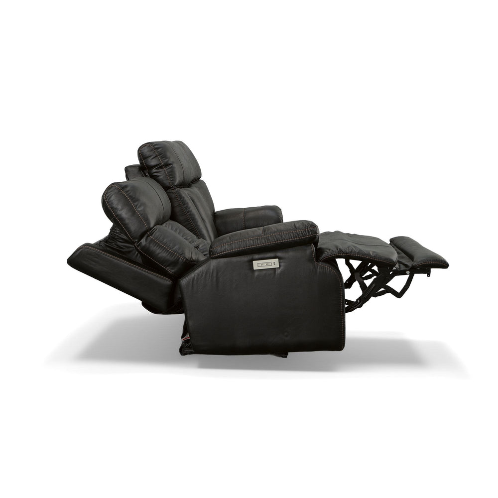 Clive Fabric Power Reclining Loveseat with Power Headrests & Lumbar in Peppercorn