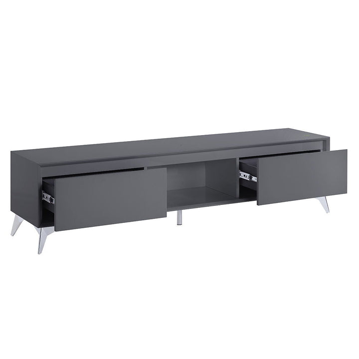 Raceloma - TV Stand - Gray & Chrome