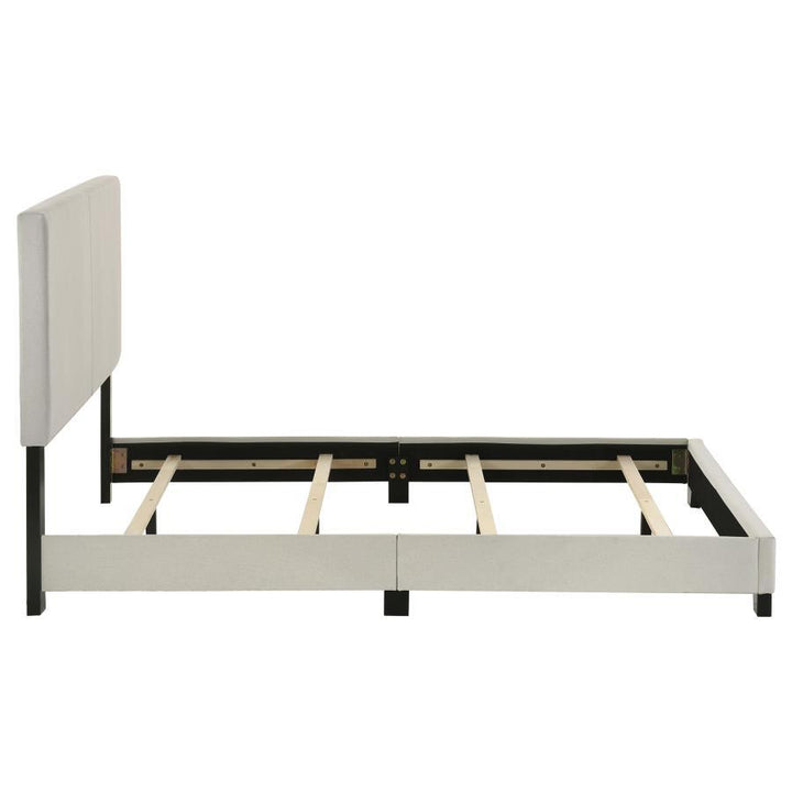 Dorian - Fabric Upholstered Full Panel Bed - Cream