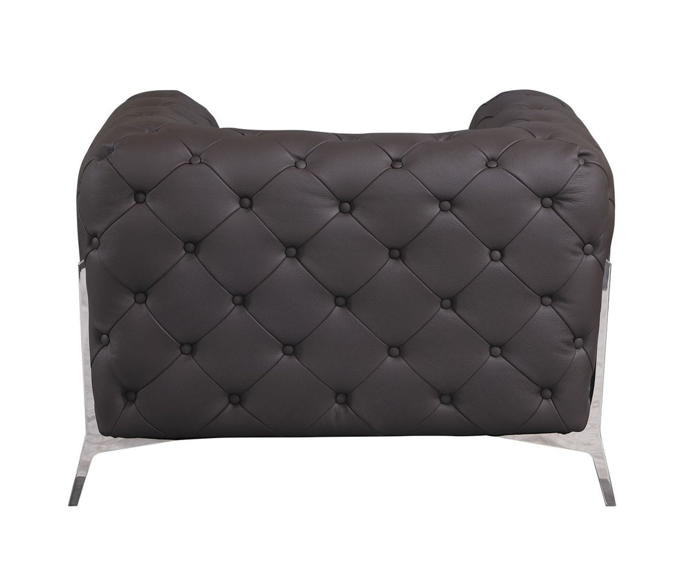 DivanItalia 970 Italian Leather Brown Leather Sofa and Two Chair Set - alternate view 2