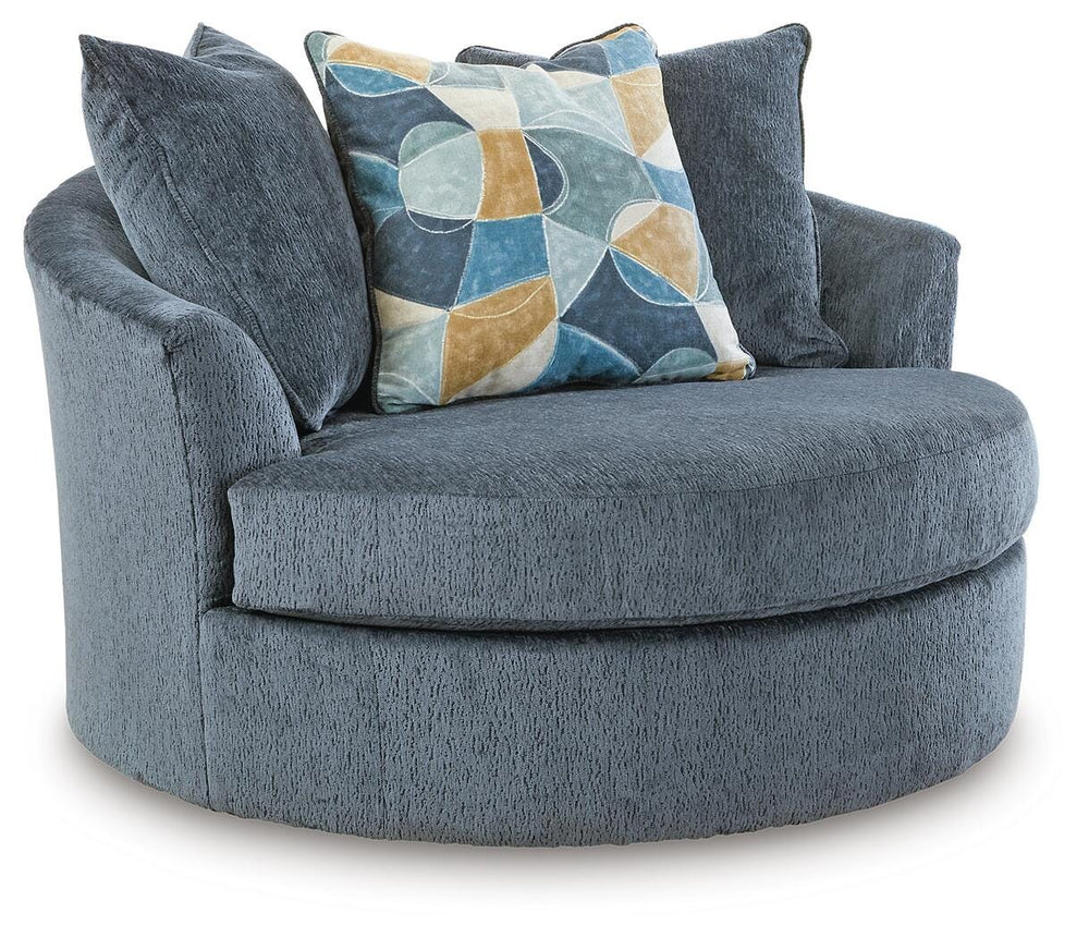 Maxon Place Oversized Swivel Accent Chair - Blue (1)
