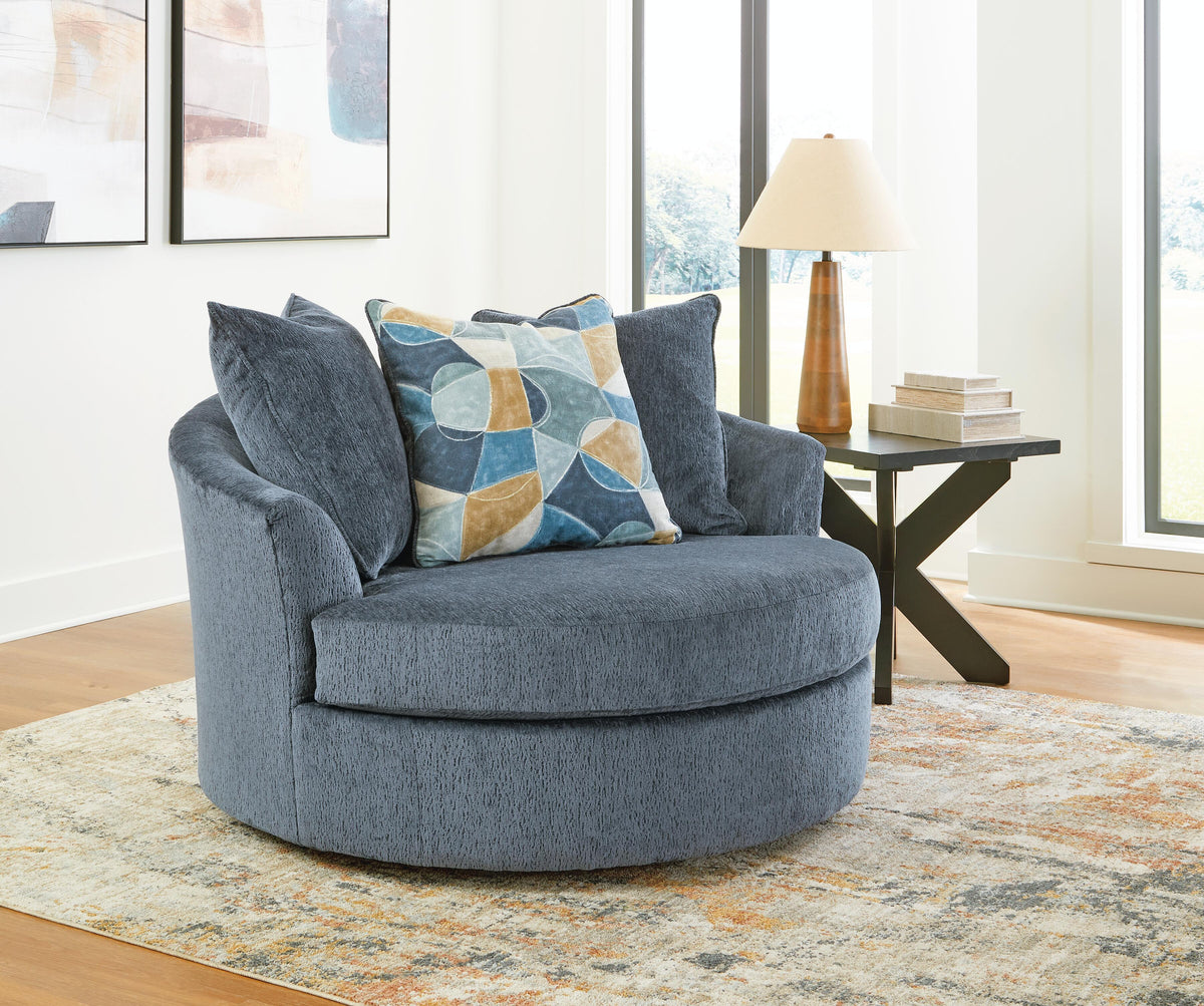 Maxon Place Oversized Swivel Accent Chair - Blue (2)