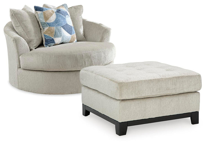 Maxon Place Oversized Chair and Ottoman - Stone (1)