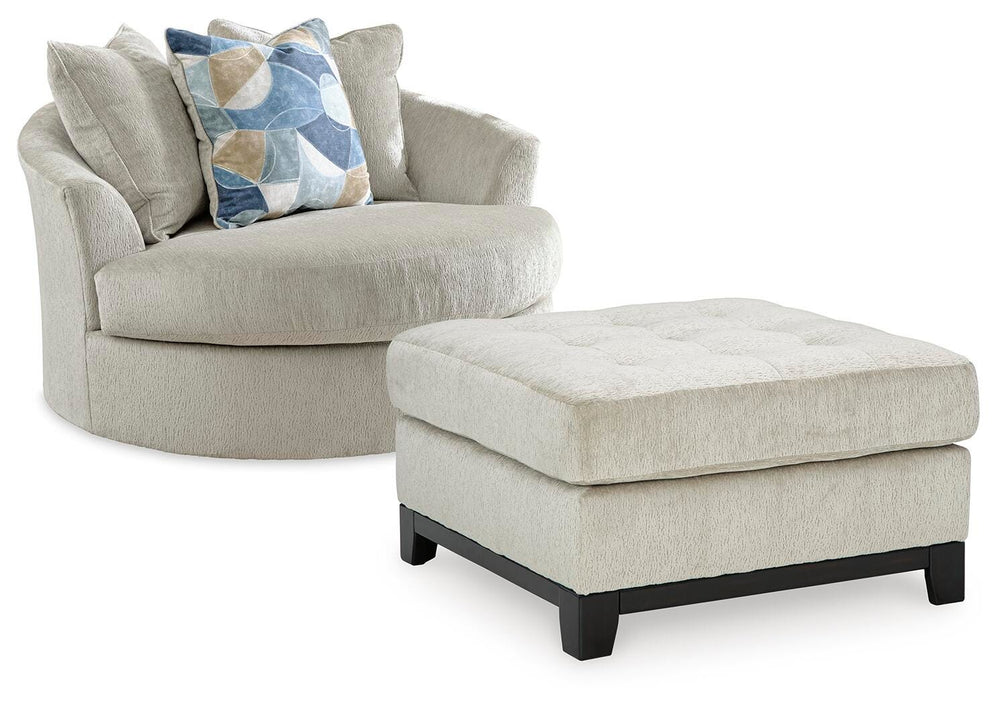 Maxon Place Oversized Chair and Ottoman - Stone (1)