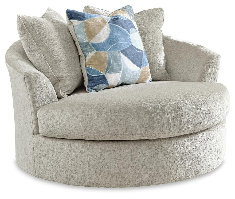 Maxon Place Oversized Swivel Accent Chair - Beige (1)