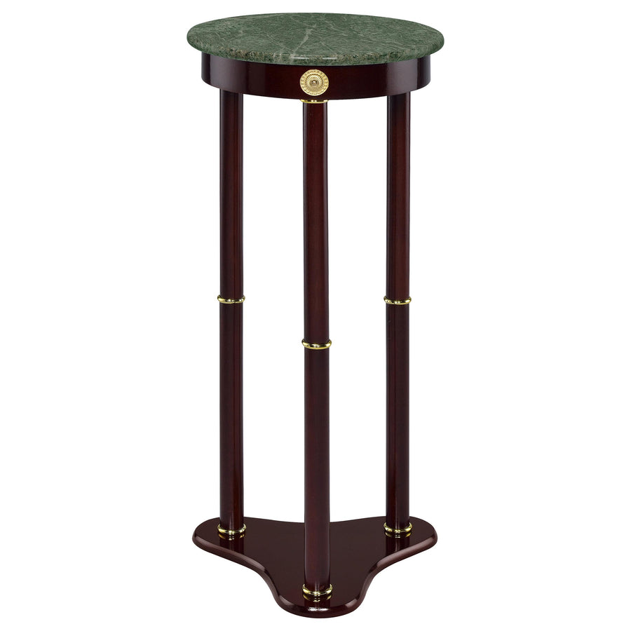 Coaster Furniture 3315 Edie Round Marble Top Accent Side Table Merlot