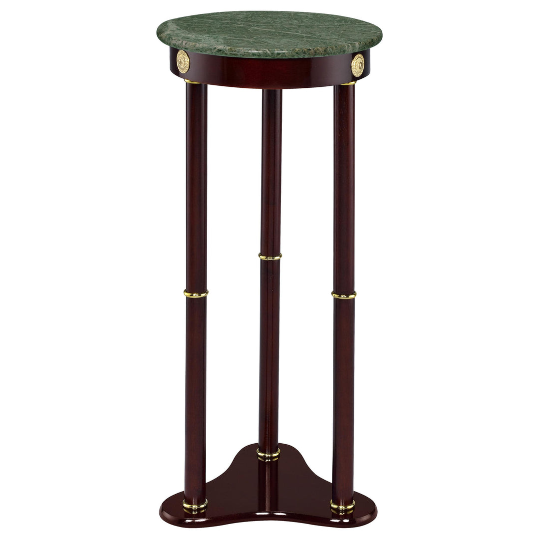 Coaster Furniture 3315 Edie Round Marble Top Accent Side Table Merlot