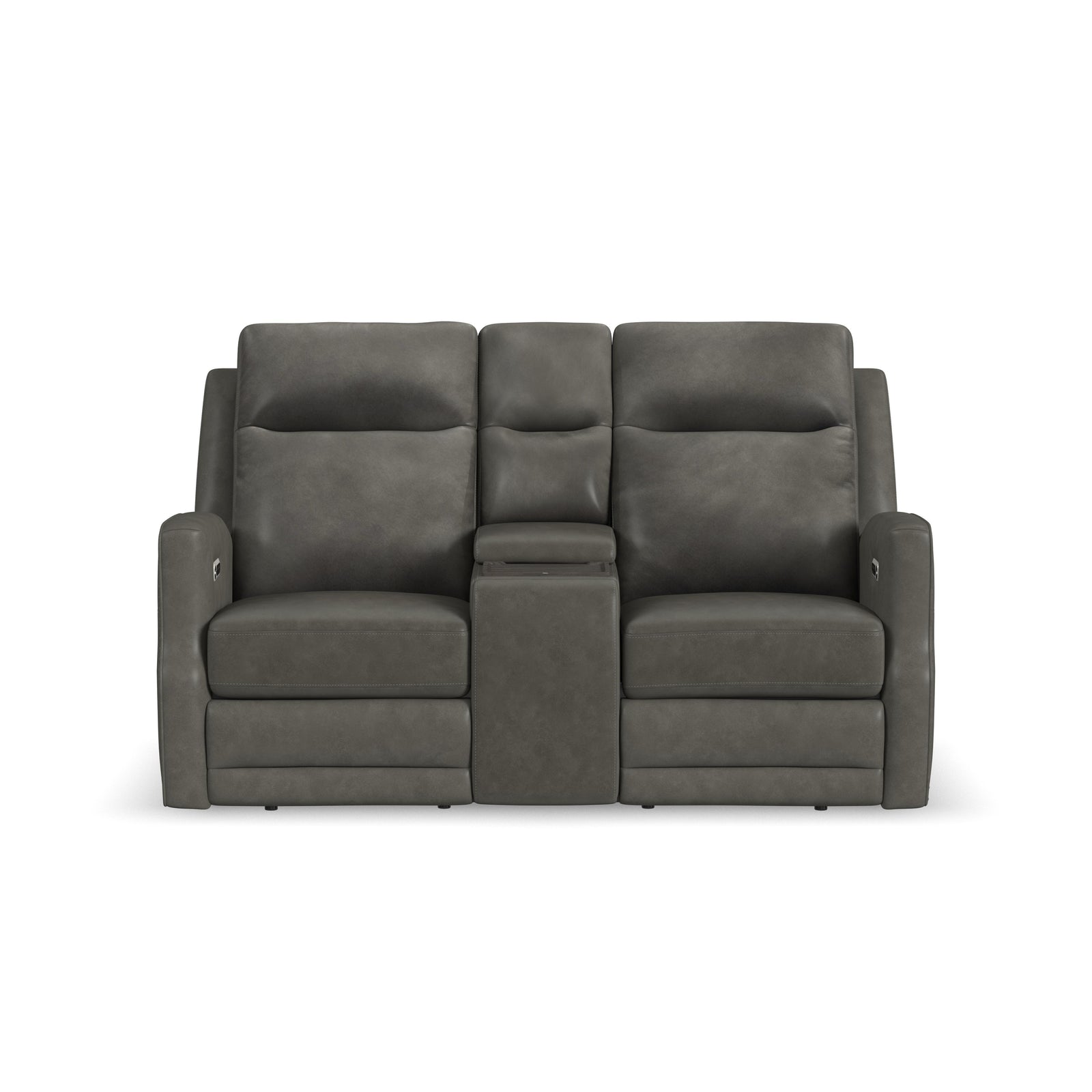 Maxwell  Power Reclining Loveseat With Console, Power Headrests And Lumbar  Cinder