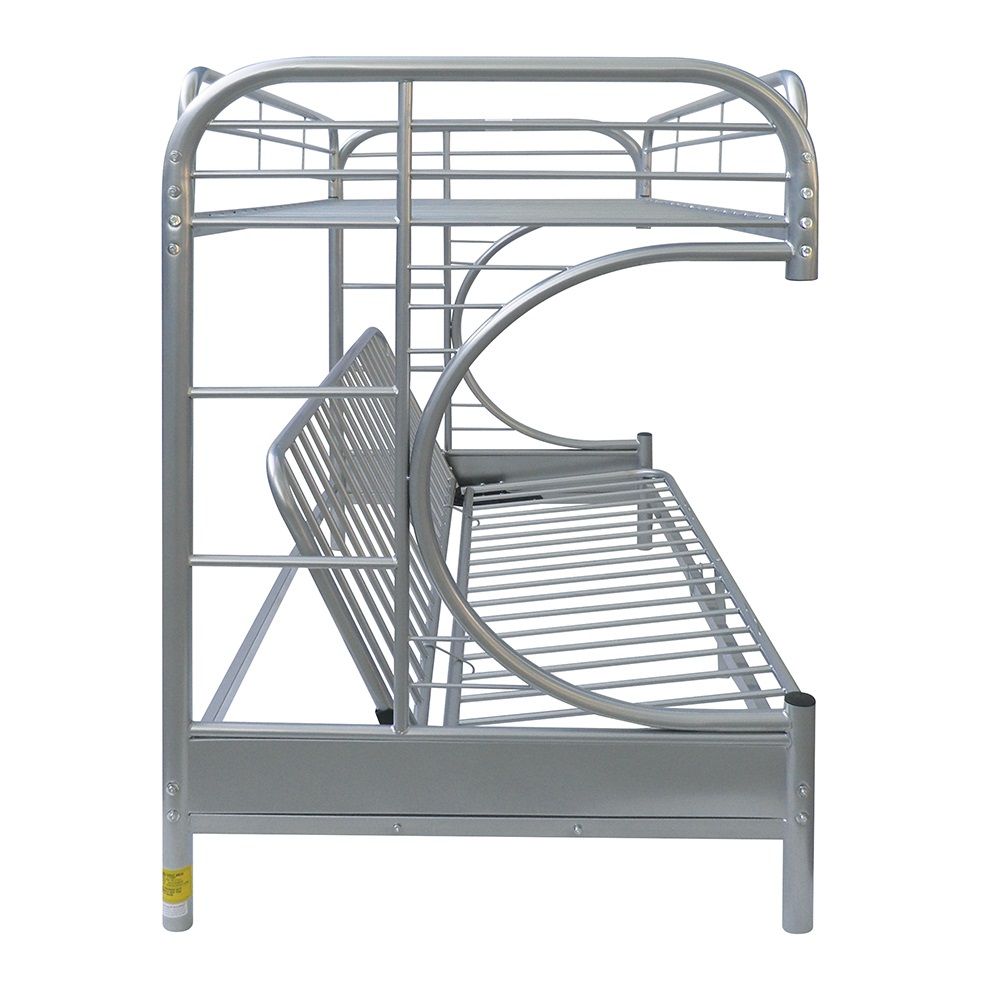 Eclipse - Twin Over Full Futon Bunk Bed - Silver