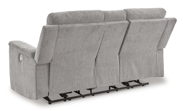 Barnsana Power Reclining Loveseat with Console - Pearl Silver (7)