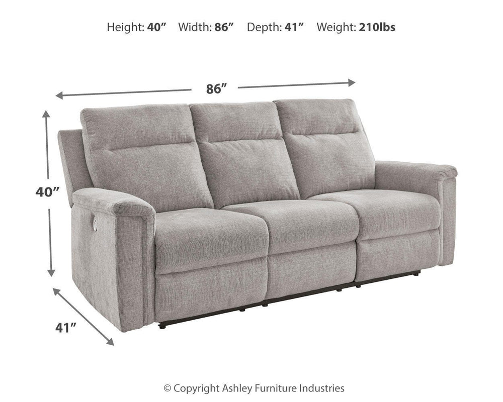Barnsana Power Reclining Sofa - Pearl Silver (4)