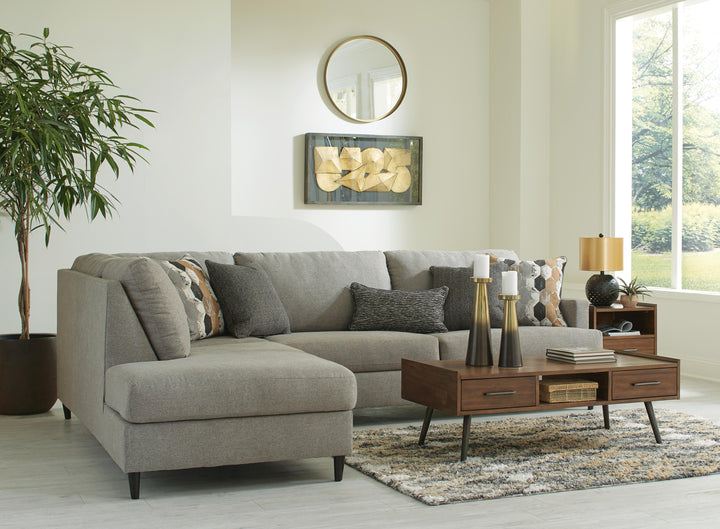 Santasia 2-Piece Sectional with Chaise - Granite
