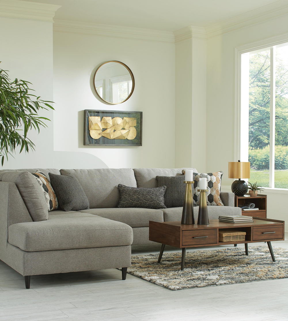 Santasia 2-Piece Sectional with Chaise - Granite