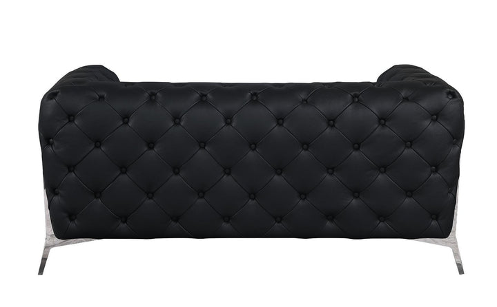 DivanItalia 970 Loveseat in Top-Grain Italian Leather - Black