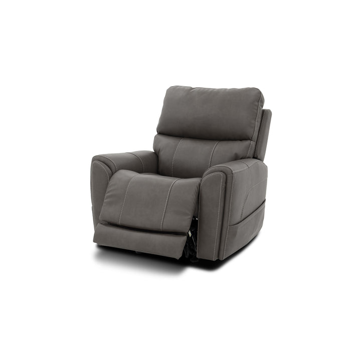 Carter Fabric Power Rocking Recliner with Power Headrest, Lumbar, Heat &amp; Massage in Smoke