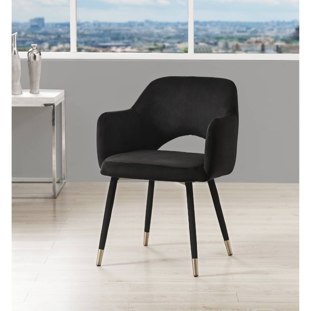 Applewood - Accent Chair - Black Velvet & Gold