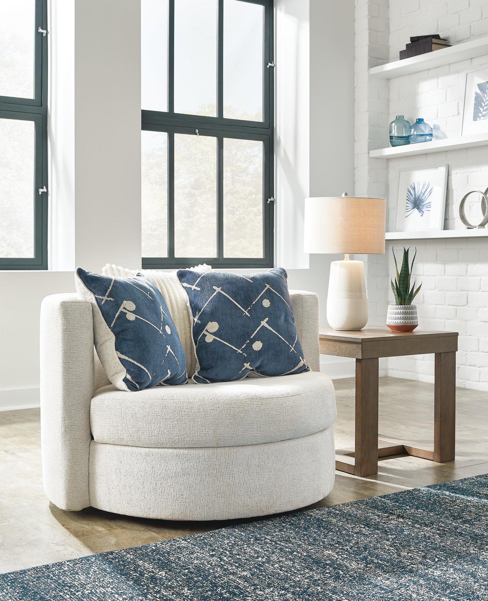 Padova Swivel Accent Chair - Beige (2)
