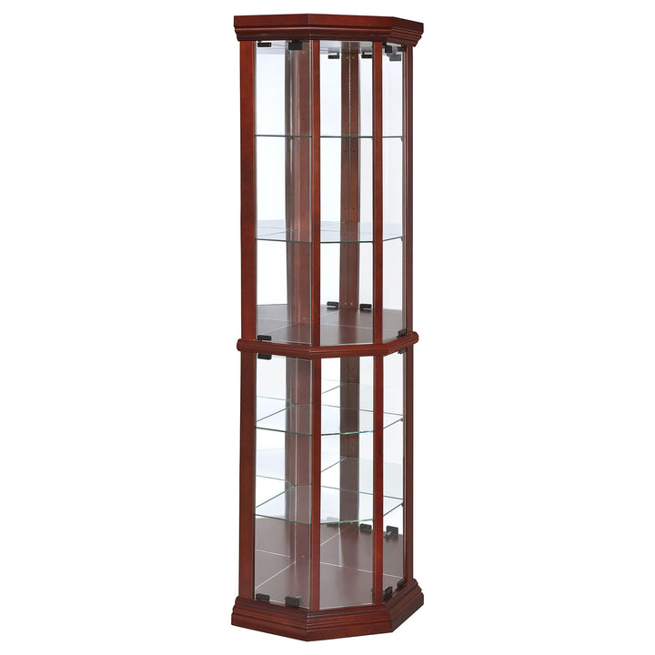 Coaster Furniture 3393 Appledale 6-shelf Corner Curio Display Cabinet Medium Brown