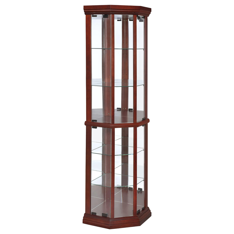 Coaster Furniture 3393 Appledale 6-shelf Corner Curio Display Cabinet Medium Brown