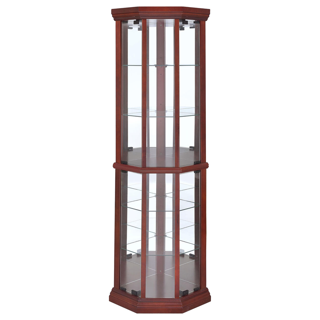Coaster Furniture 3393 Appledale 6-shelf Corner Curio Display Cabinet Medium Brown