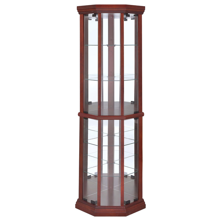 Coaster Furniture 3393 Appledale 6-shelf Corner Curio Display Cabinet Medium Brown