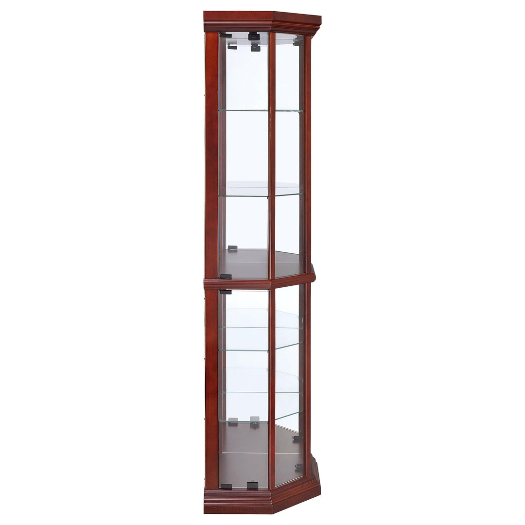 Coaster Furniture 3393 Appledale 6-shelf Corner Curio Display Cabinet Medium Brown