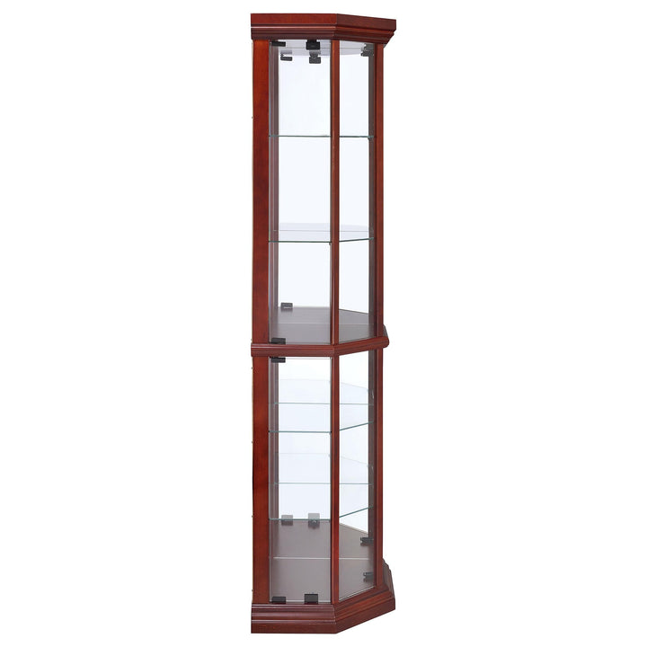 Coaster Furniture 3393 Appledale 6-shelf Corner Curio Display Cabinet Medium Brown