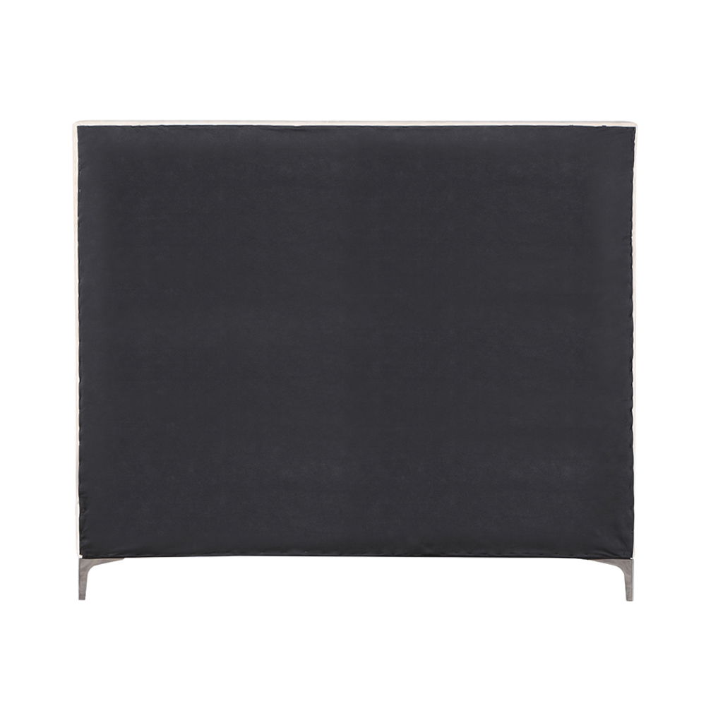 Faiz - Queen Bed - Beige Velvet