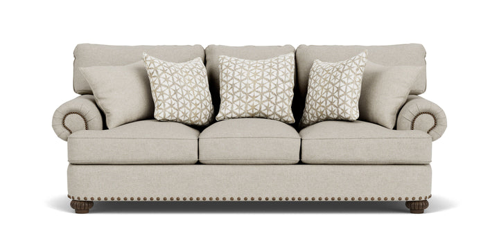 Patterson Sofa, Nailhead Trim Light Gray