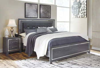 Lodanna - King Panel Bed With Roll Slats - Gray by Ashley Furniture product image