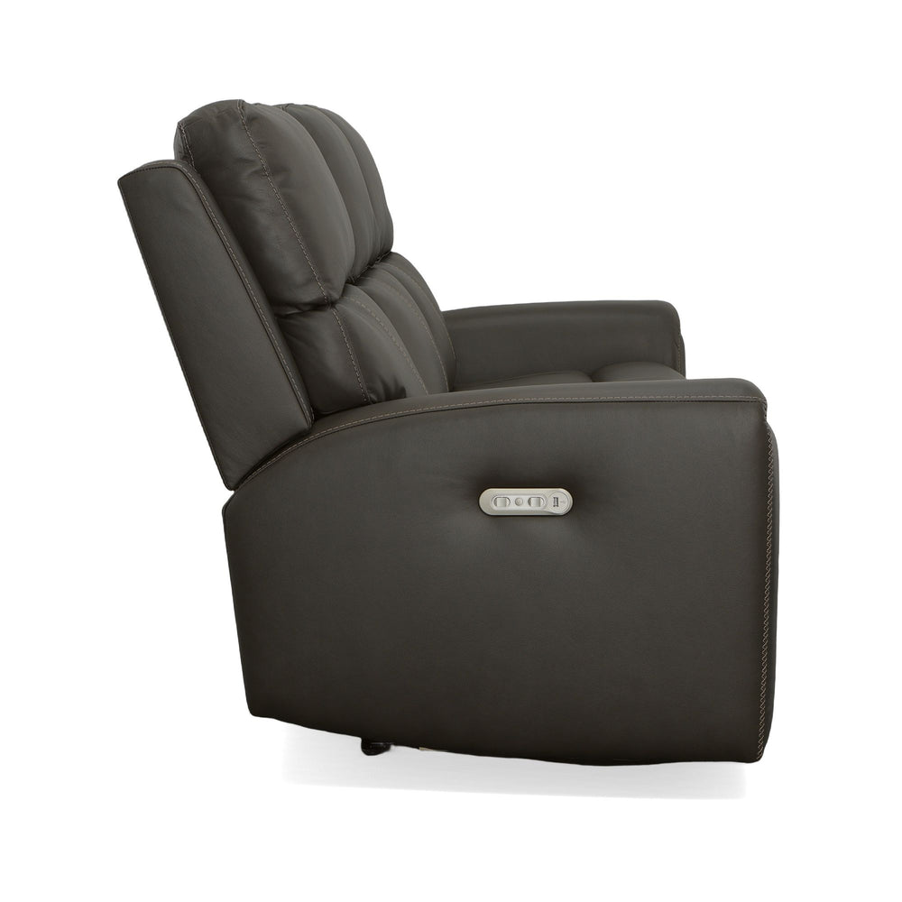 Jarvis Leather Power Reclining Sofa with Power Headrests in Mica