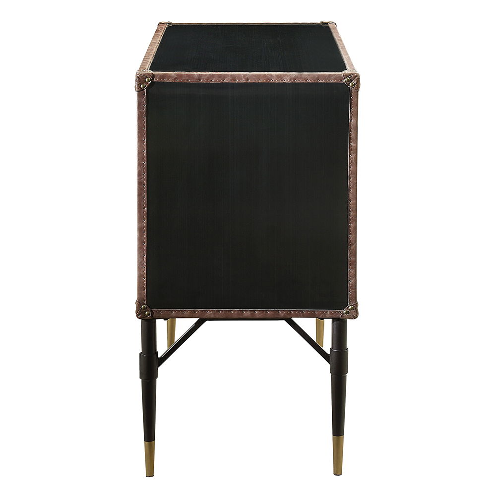 Brancaster - Console Cabinet - Top Grain Leather & Aluminum
