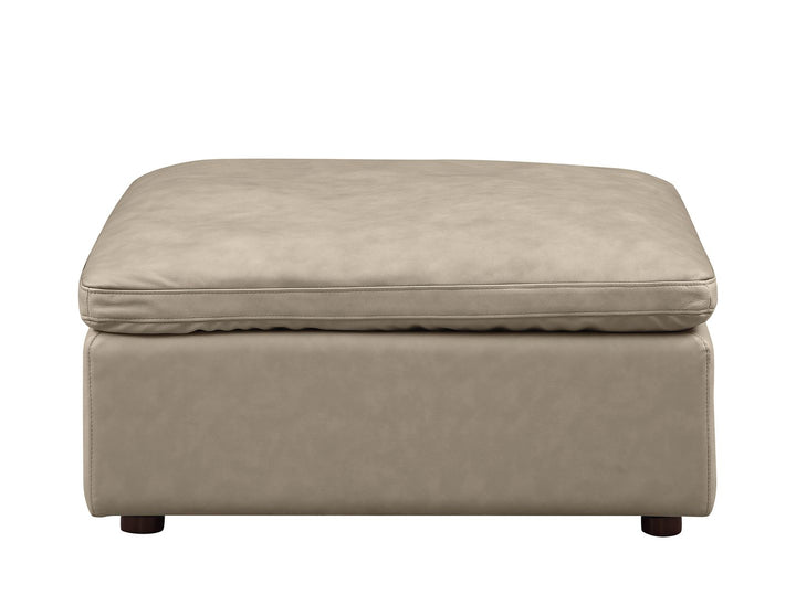 DivanItalia 1100 9-Piece U-Shaped Sectional in Top-Grain Italian Leather - Beige