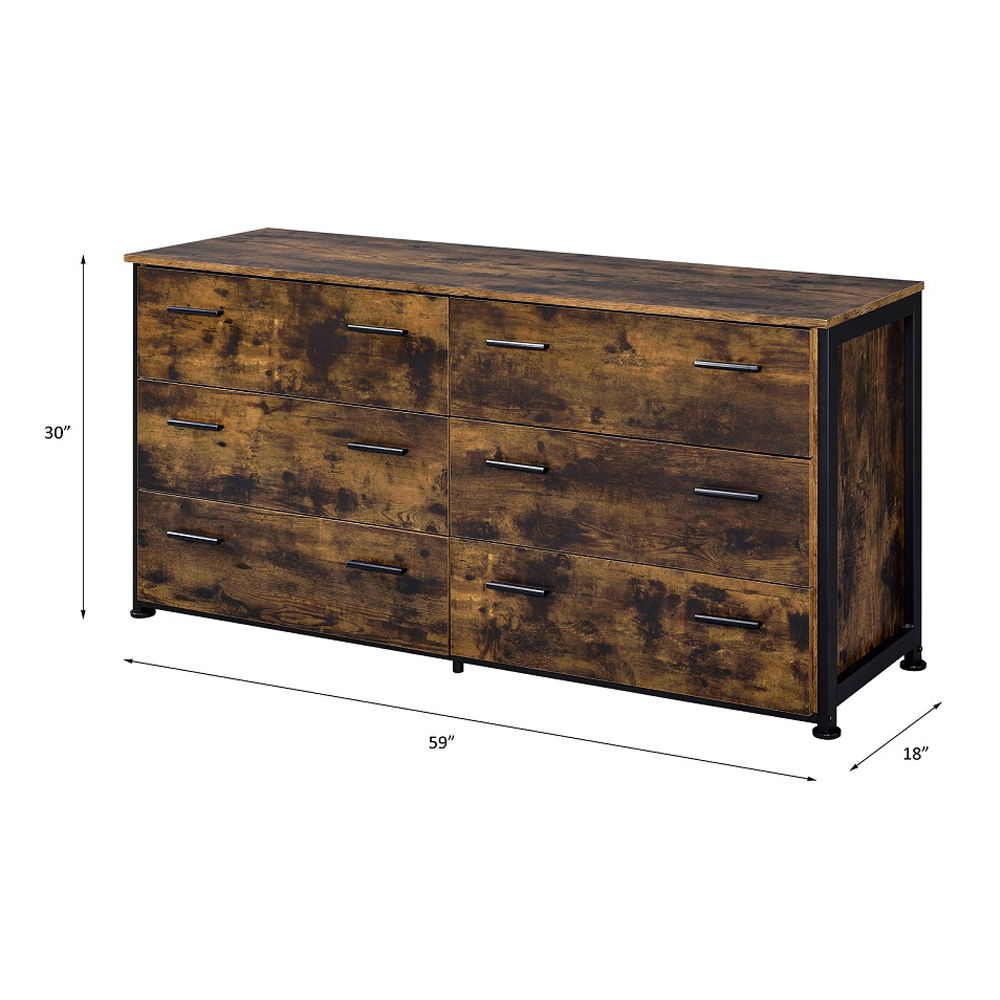 Juvanth - Dresser - Rustic Oak & Black