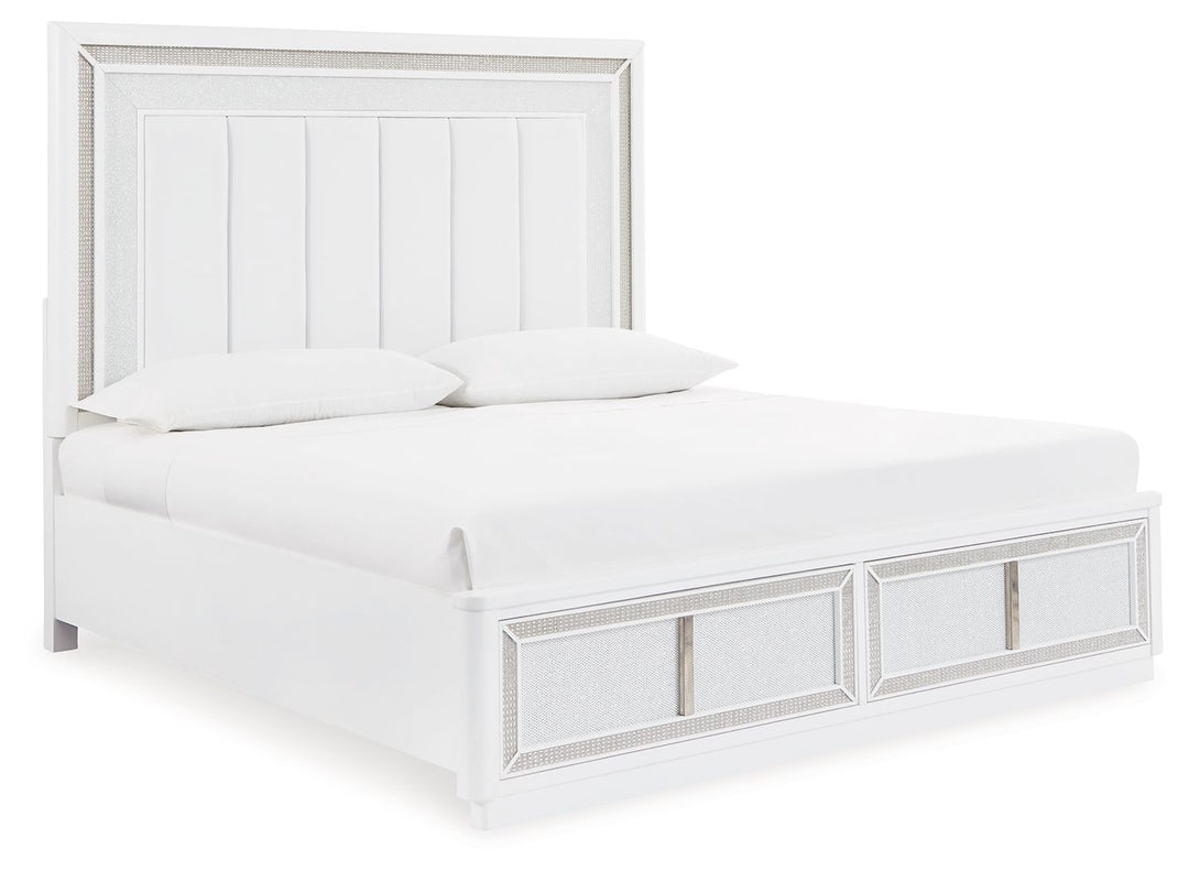 Chalanna - King Upholstered Storage Bed - White by Ashley Furniture product image